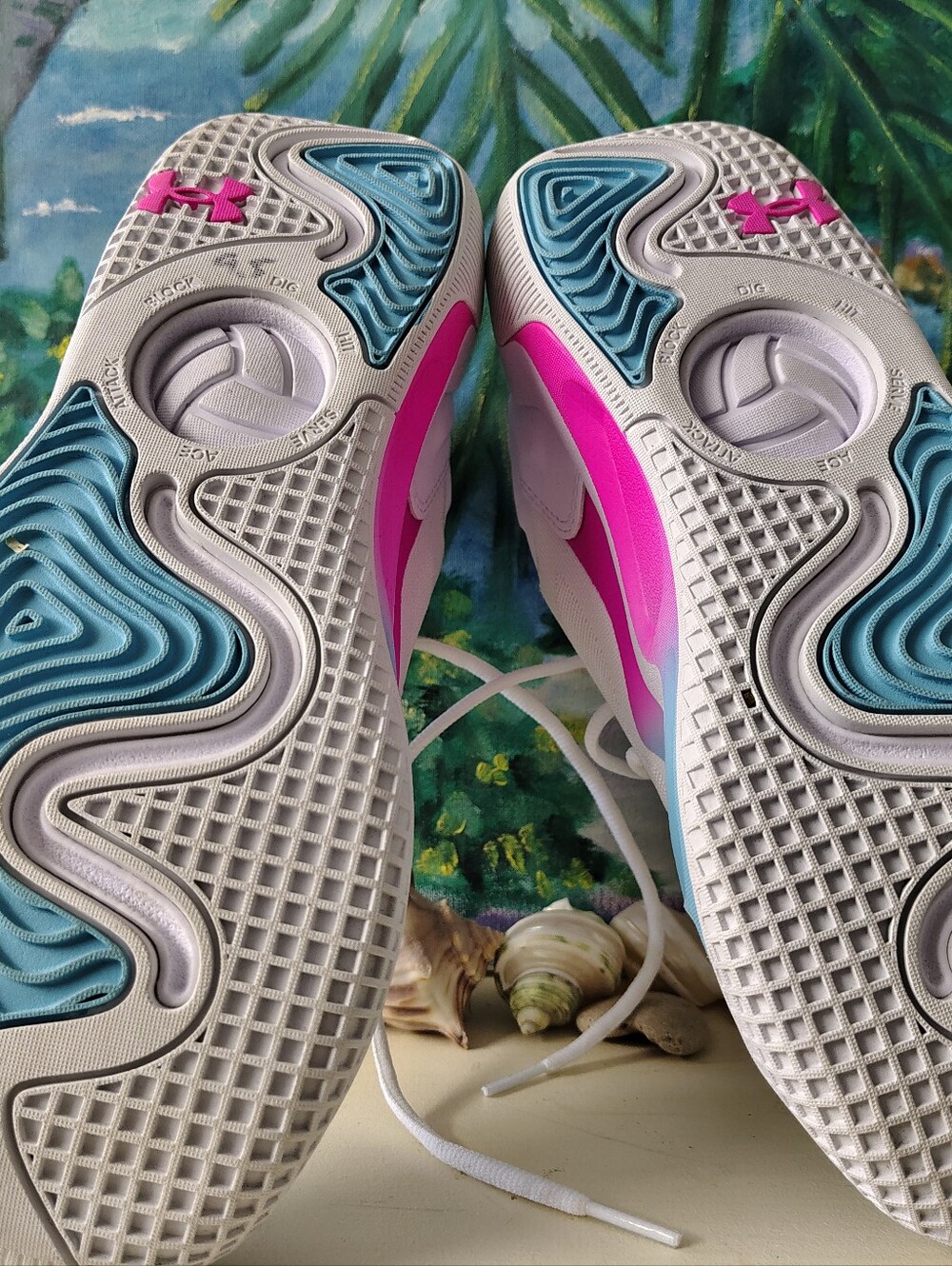 Under Armour Women’s White Pink Teal Athletic Sneakers - Picture 5 of 5